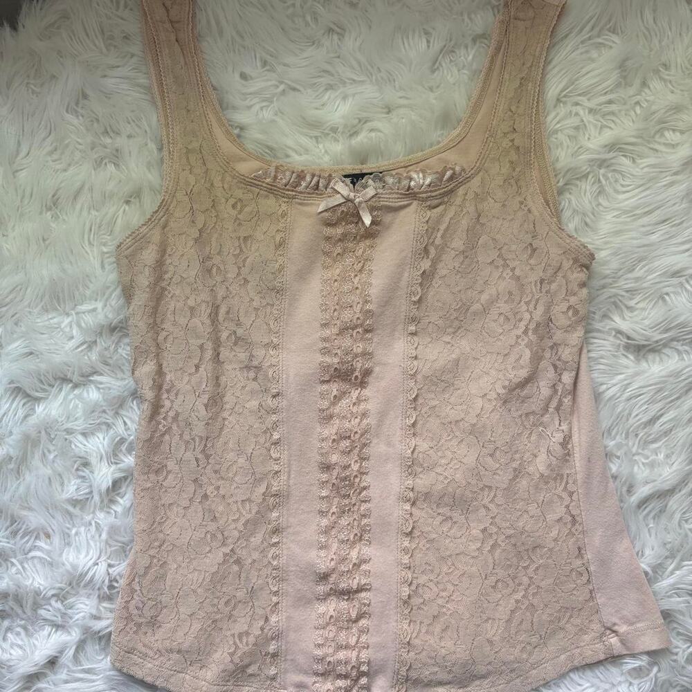 Fanc y2k lace tank top